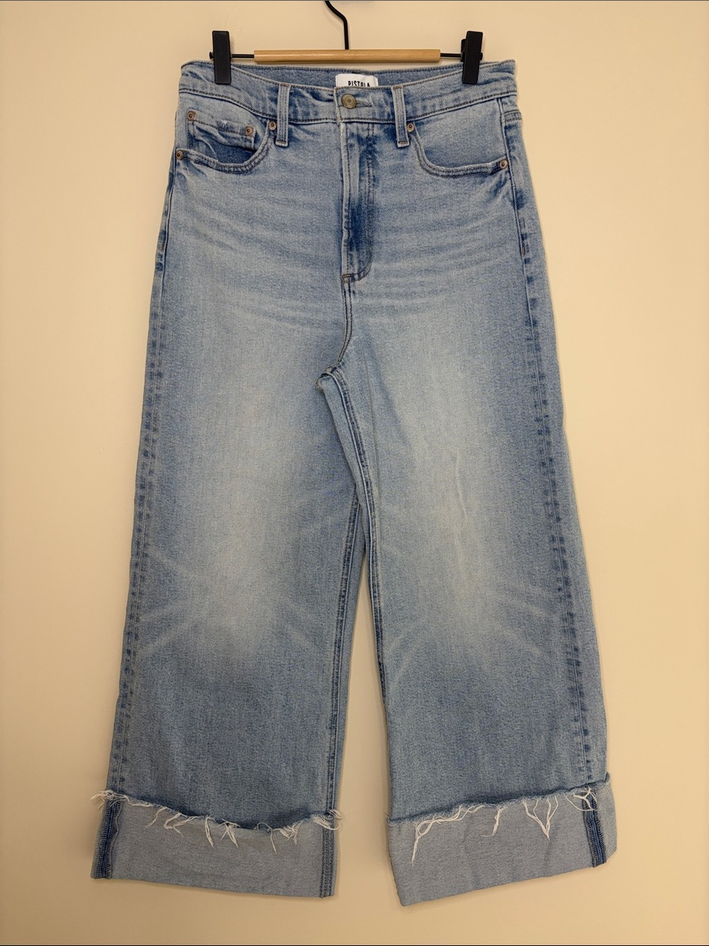 Pistola Lana Crop Wide Leg Jeans Size 29 Light Blue Snowcat